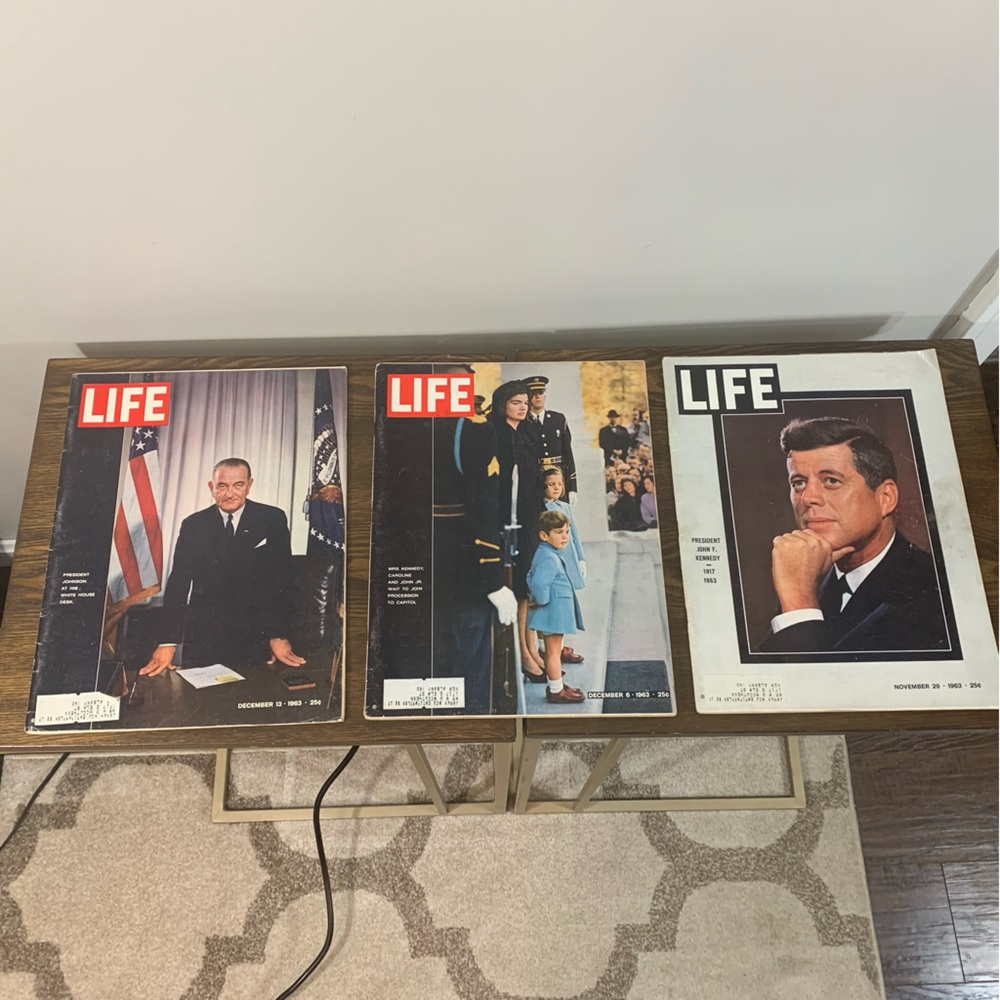 JFK and LBJ Life Magazines 1963 former US Presidents